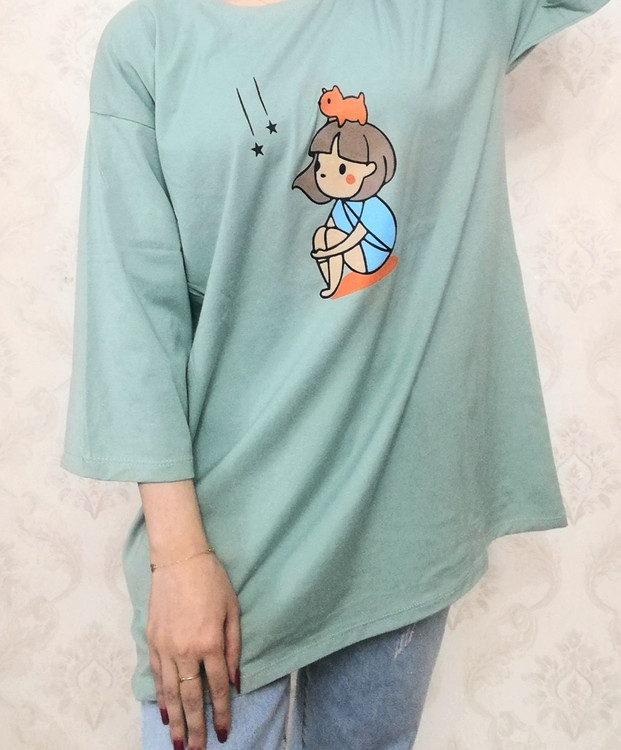 تیشرت فانتزی زنانه قواره دار