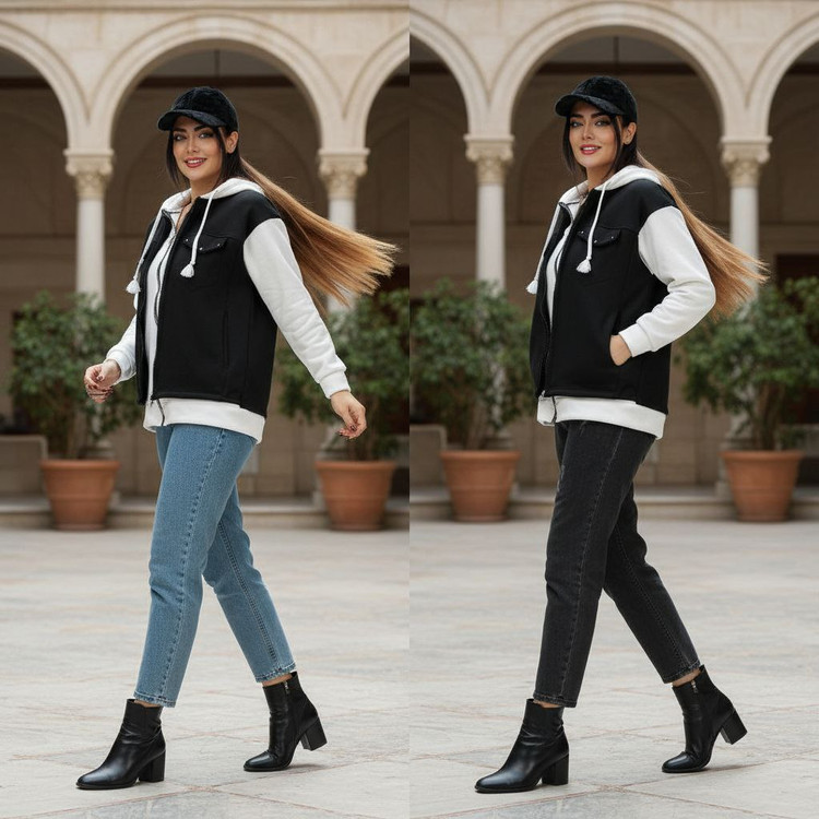 خریدآنلاین سویشرت ترکیبی دورس گرم بالا