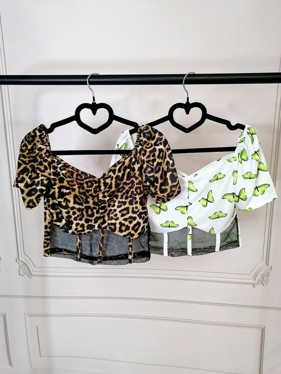 خریدآنلاین کراپ پلنگی توردار زنانه